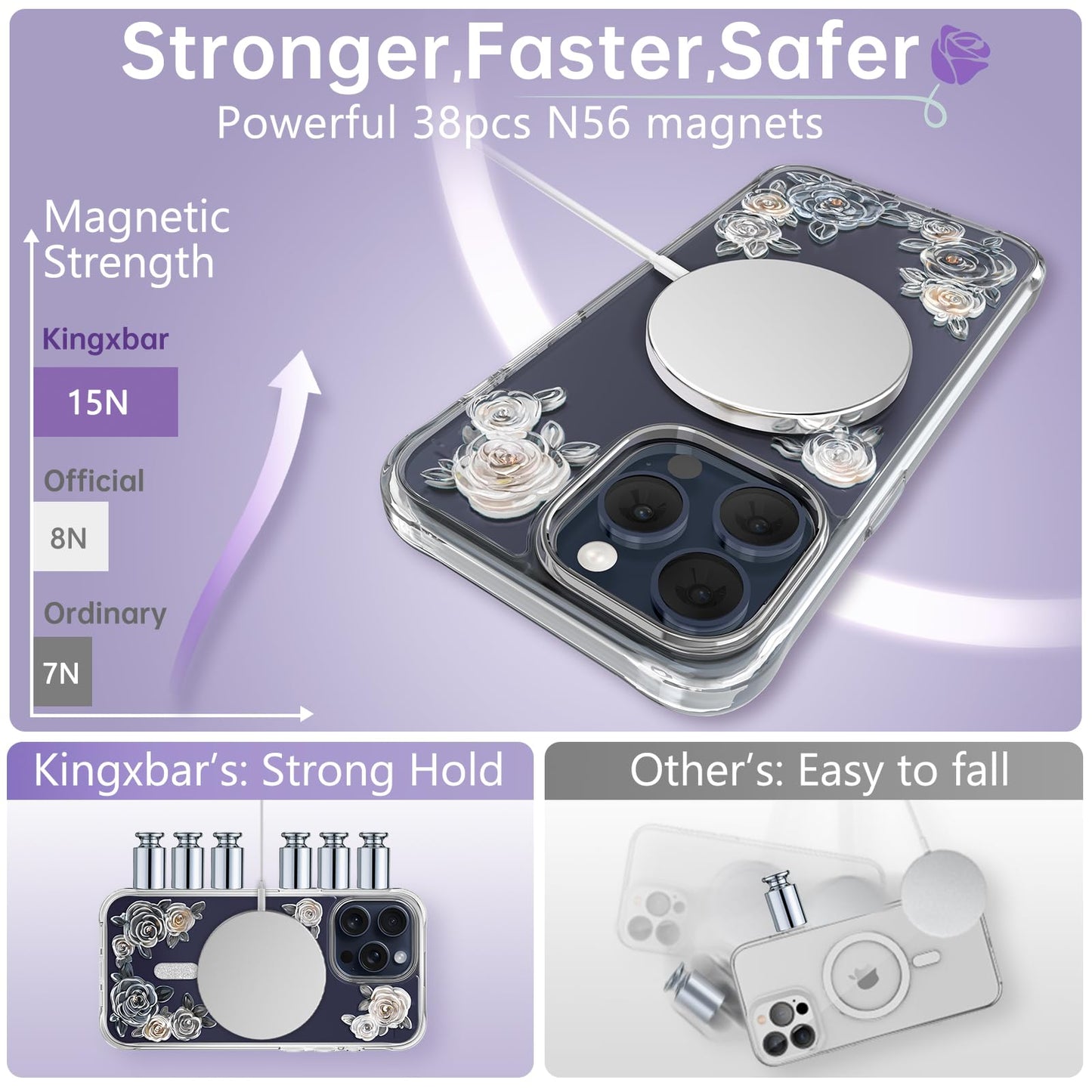 KINGXBAR Aurora Magnetic MagSafe Shockproof Case Cover