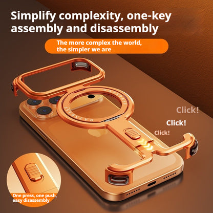 Oatsbasf New π MagSafe Pivot Ring Stand Air Cushion Minimalist Frameless Metal Case Cover