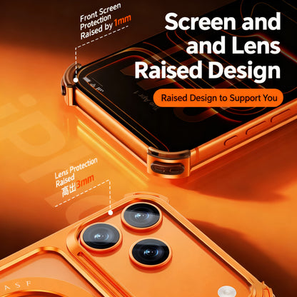 Oatsbasf JianLi MagSafe Kickstand Air Cushion Minimalist Frameless Metal Case Cover