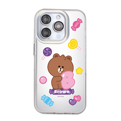 Line Friends IMD Electroplated Anti-slip Silver Case Cover