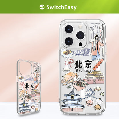 SwitchEasy City M MagSafe Hand-drawn Print AirBarrier Shockproof Clear Case Cover