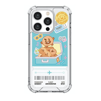 BT21 Have a Nice Trip Ticket Clear Air Cushion Reinforced Case Cover