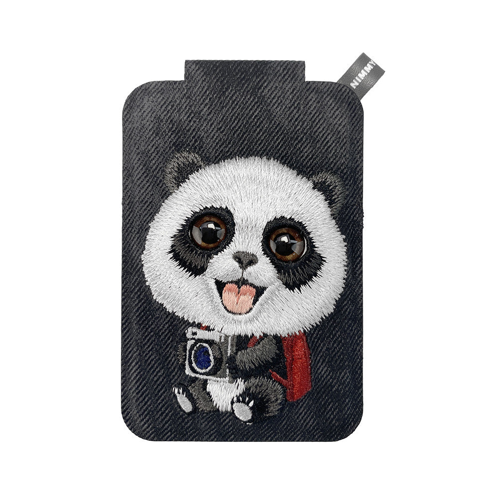 Nimmy Big Eyes Cute Pets 3D Embroidery Magnetic Card Holder Stand
