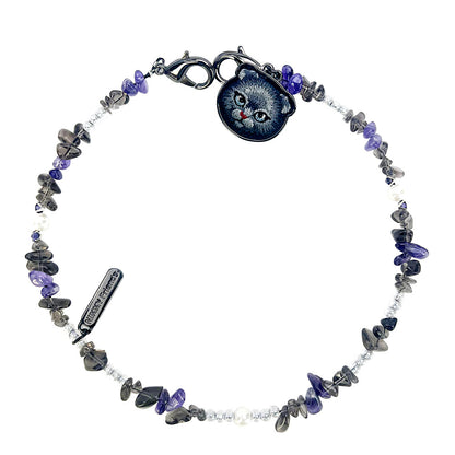 Nimmy Fashion Pets Natural Crystal Bracelet Embroidery Pendant Strap Phone Lanyard