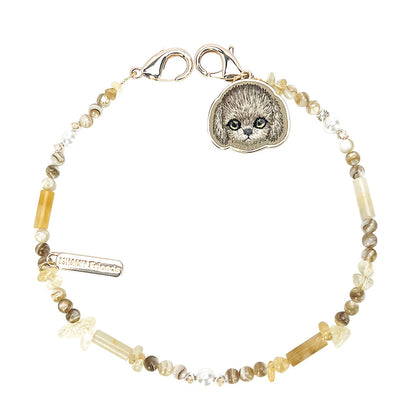 Nimmy Fashion Pets Natural Crystal Bracelet Embroidery Pendant Strap Phone Lanyard