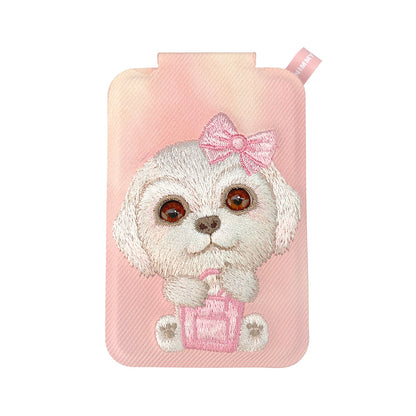 Nimmy Big Eyes Cute Pets 3D Embroidery Magnetic Card Holder Stand