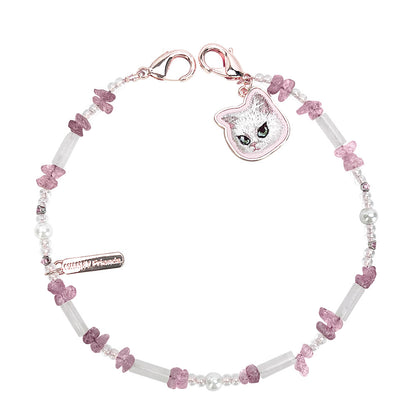 Nimmy Fashion Pets Natural Crystal Bracelet Embroidery Pendant Strap Phone Lanyard