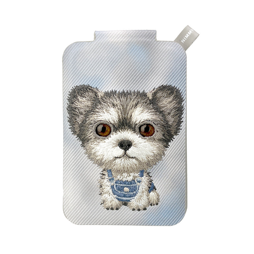 Nimmy Big Eyes Cute Pets 3D Embroidery Magnetic Card Holder Stand