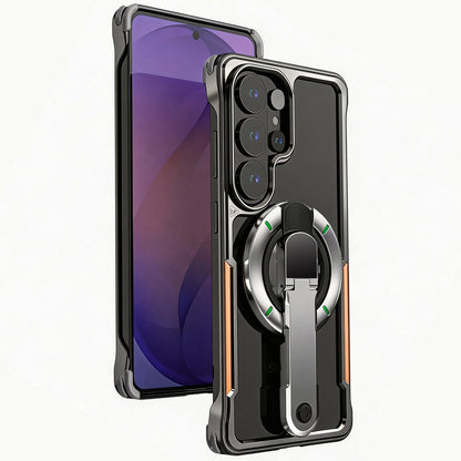 Luphie Mecha Armor Metal Case Cover with Magnetic Ring Holder MagSafe Bracket