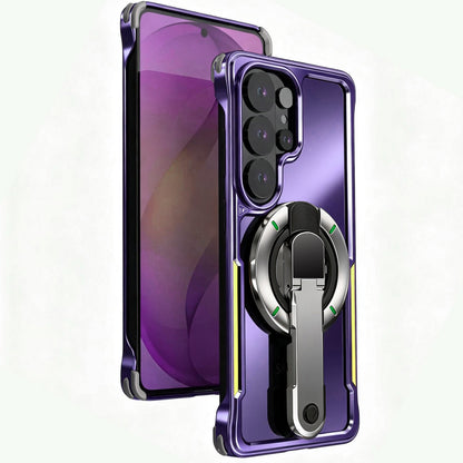 Luphie Mecha Armor Metal Case Cover with Magnetic Ring Holder MagSafe Bracket