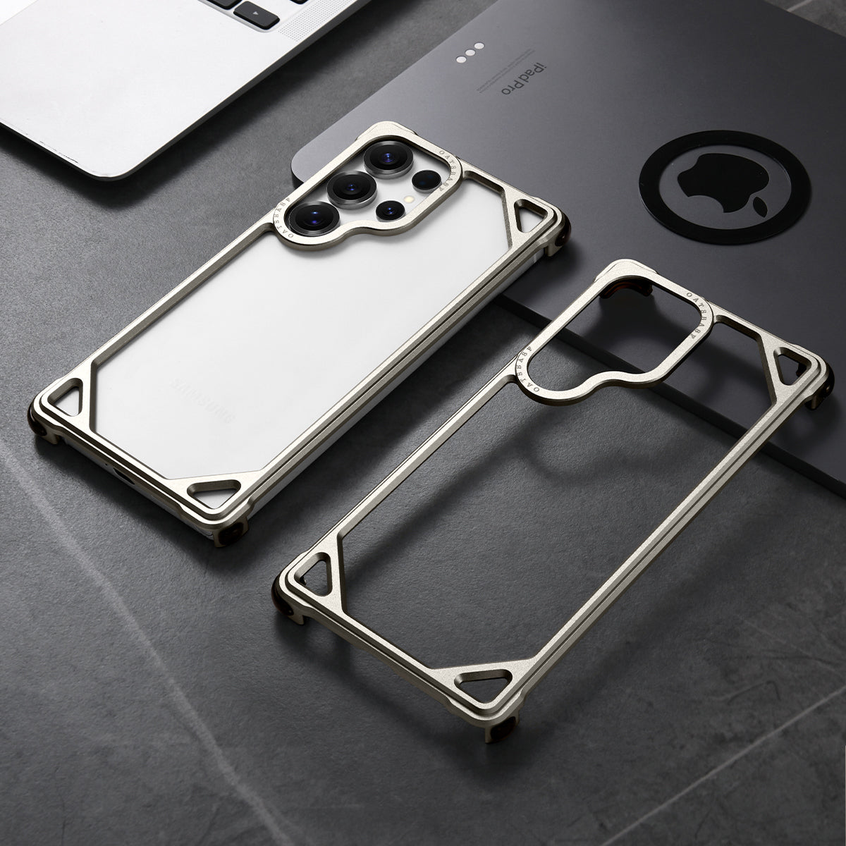 Oatsbasf Simple Shield Air Cushion Shockproof Aluminum Metal Bumper Case Cover