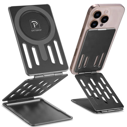 Oatsbasf Metal Magnetic Bracket Card Holder Adjustable MagSafe Phone Stand