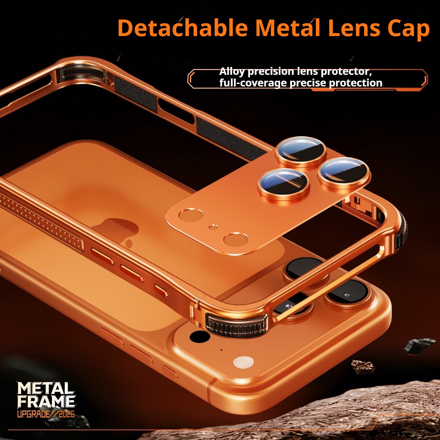 Oatsbasf Dome Shell Lens Protector Air Cushion Shockproof Aluminum Metal Bumper Case Cover