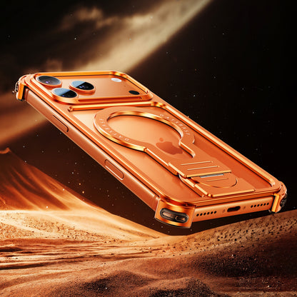 Oatsbasf JianLi MagSafe Kickstand Air Cushion Minimalist Frameless Metal Case Cover