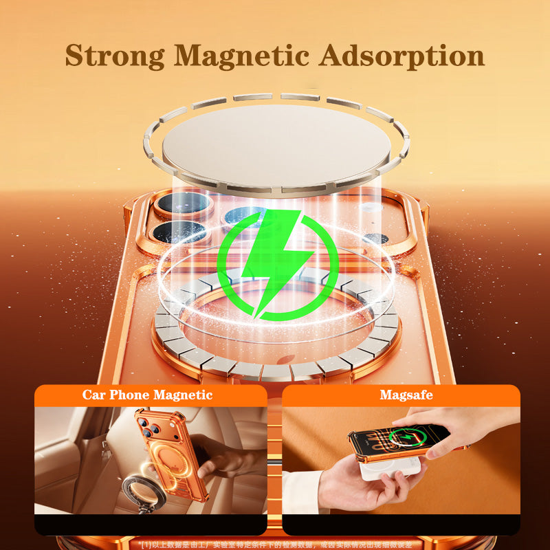 Oatsbasf JianLi MagSafe Kickstand Air Cushion Minimalist Frameless Metal Case Cover