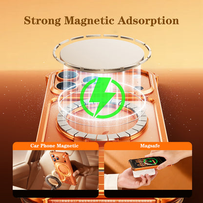 Oatsbasf JianLi MagSafe Kickstand Air Cushion Minimalist Frameless Metal Case Cover