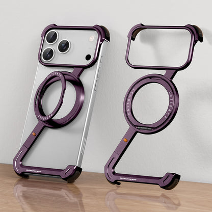 Oatsbasf Z MagSafe Pivot Ring Stand Air Cushion Metal Case Cover