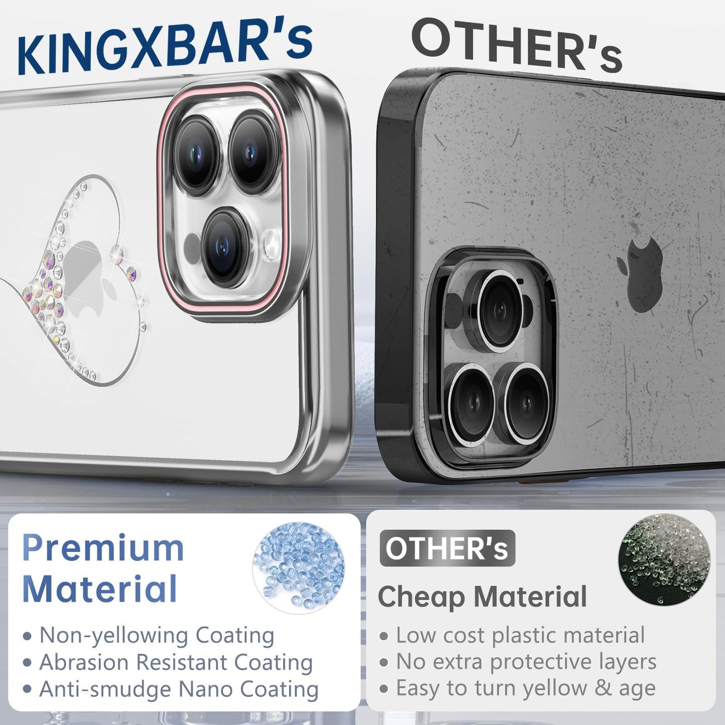 KINGXBAR Swarovski Crystal Clear Hard PC Case Cover for Apple iPhone 15 series