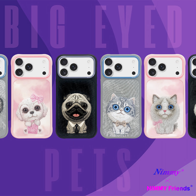 Nimmy Big Eyed Pets Cute 3D Embroidery Case Cover