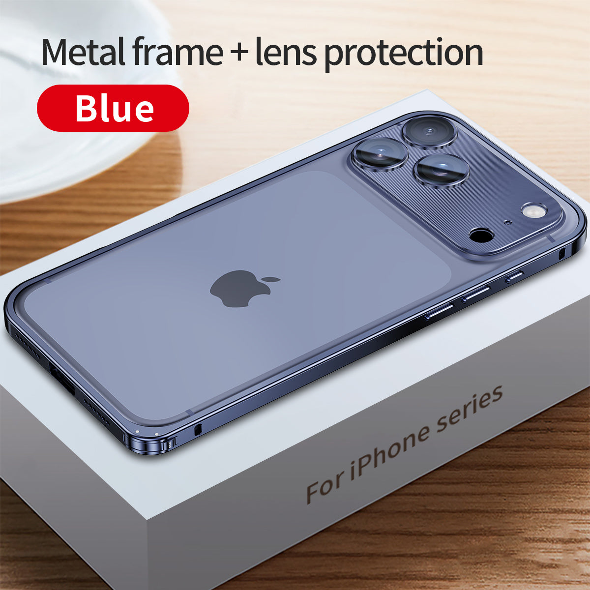 Armor King Lobster Clasp Metal Bumper Case Cover with Lens Protector