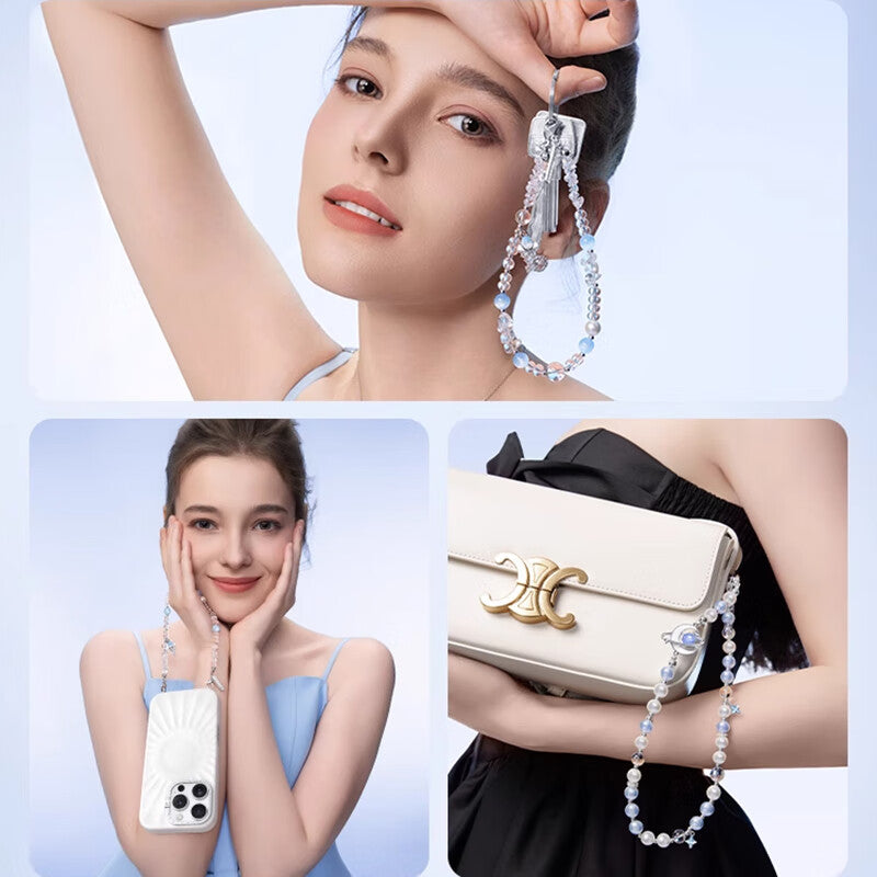 PYNANA Jewelry Aesthetics & Handcraft Hand Chain Phone Charm Beads Strap Pearl Lanyard