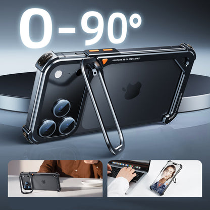 Oatsbasf 9 Shell Invisible Kickstand Air Cushion Shockproof Aluminum Metal Bumper Case Cover