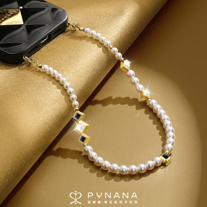 PYNANA Jewelry Aesthetics & Handcraft Multifunctional Chain Phone Charm Beads Strap Pearl Lanyard