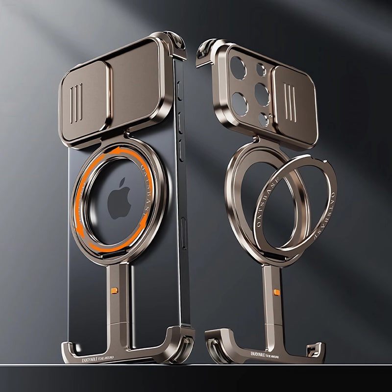 Oatsbasf Hidden π MagSafe Pivot Ring Stand Air Cushion Metal Case Cover