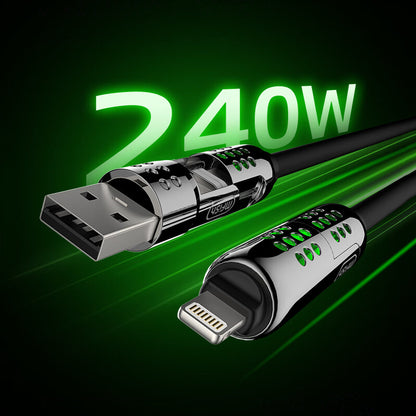 Mfish Armored Dragon VIII 240W USB-A+Type-C to Lightning+Type-C 4-in-1 Data Cable Charging Line