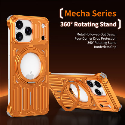 Armor King Mecha MagSafe Pivot Ring Stand Air Cushion Shockproof Metal Case Cover