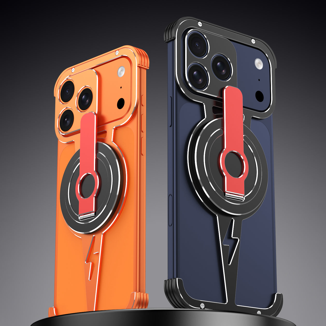 iy Bicolor Thor MagSafe Air Cushion Shockproof Kickstand Metal Case Cover