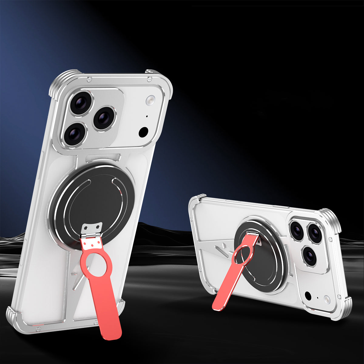 iy Bicolor Thor MagSafe Air Cushion Shockproof Kickstand Metal Case Cover