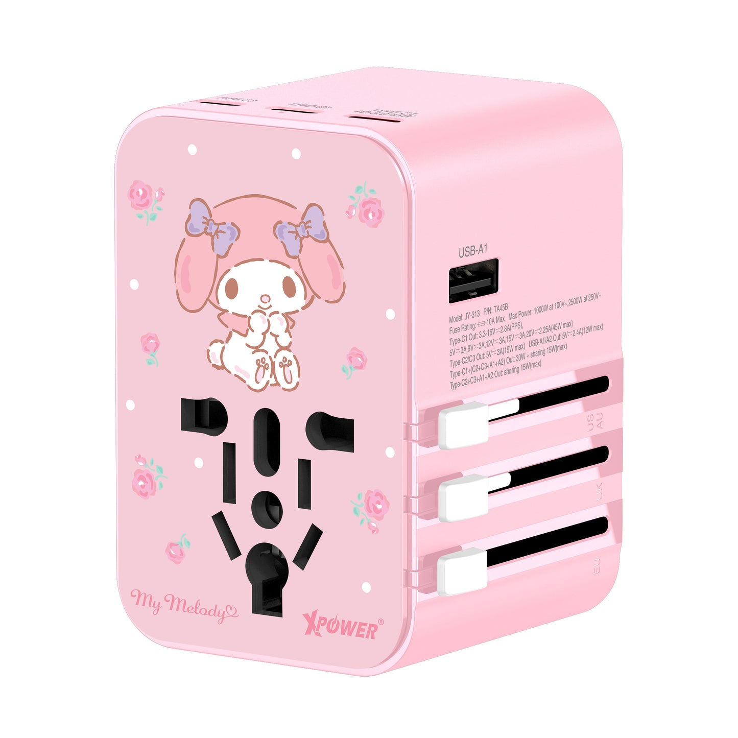 XPower x Sanrio 45W 6-Output PD 3.0/PPS Travel Adapter Universal Plug