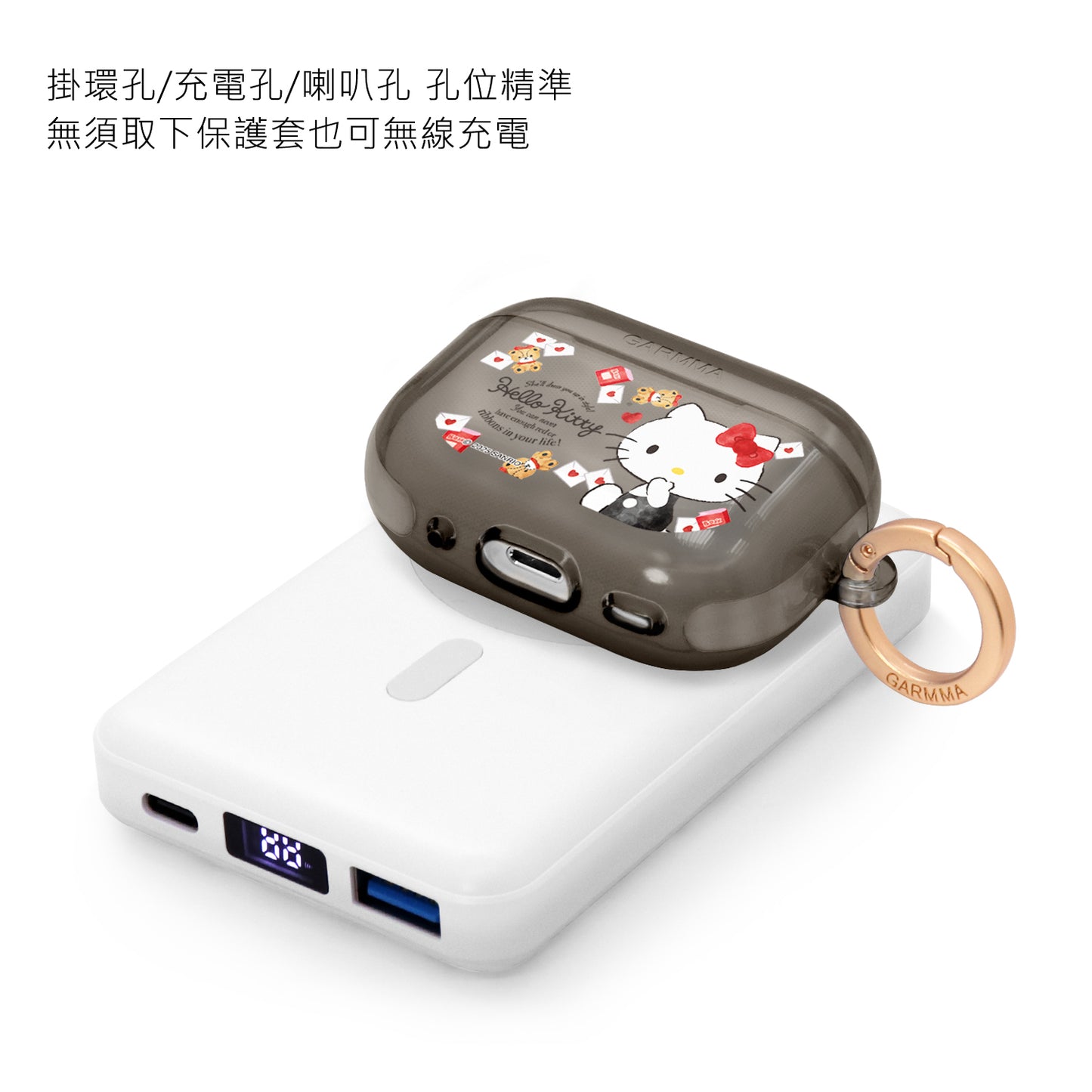 GARMMA Sanrio Characters Apple AirPods 4 / Pro 3 Charging Case Cover with Metal Hook