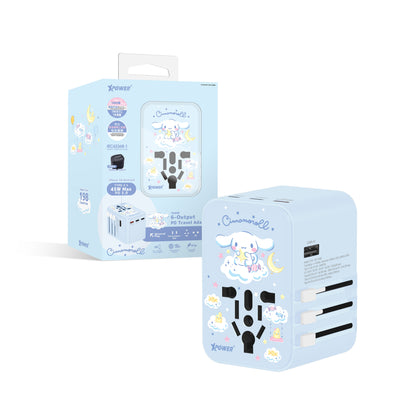 XPower x Sanrio 45W 6-Output PD 3.0/PPS Travel Adapter Universal Plug