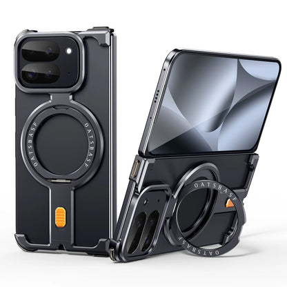 Oatsbasf New π MagSafe Pivot Ring Stand Air Cushion Minimalist Frameless Metal Case Cover