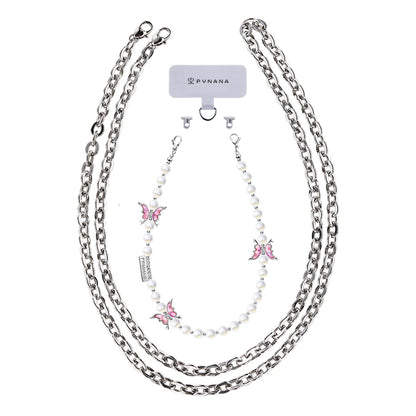 PYNANA Jewelry Aesthetics & Handcraft Multifunctional Chain Phone Charm Beads Strap Pearl Lanyard
