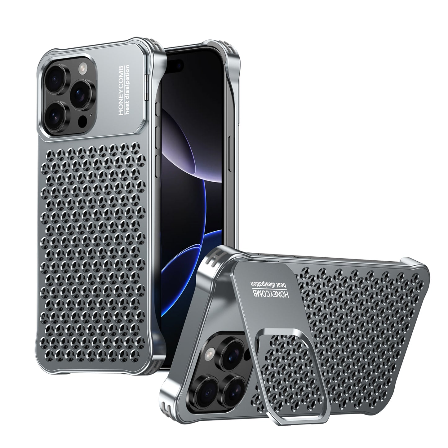 Armor King Lens Kickstand Heat Dissipation Metal Case Cover