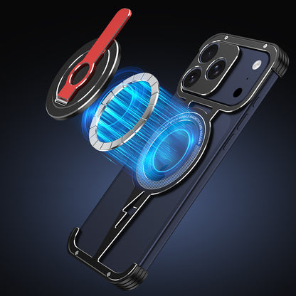 iy Bicolor Thor MagSafe Air Cushion Shockproof Kickstand Metal Case Cover