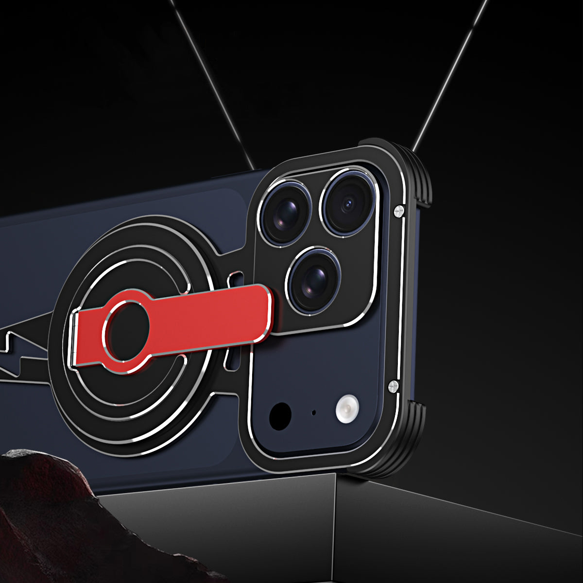 iy Bicolor Thor MagSafe Air Cushion Shockproof Kickstand Metal Case Cover