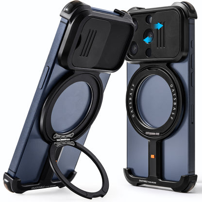 Oatsbasf Hidden π MagSafe Pivot Ring Stand Air Cushion Metal Case Cover