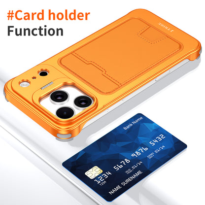 Armor King Lens Stand Leather Card Holder Borderless Metal Case Cover