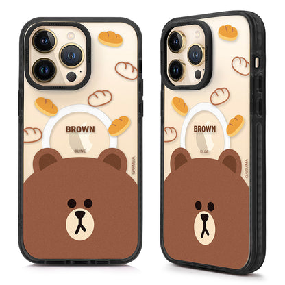 GARMMA Line Friends Classic Brown MagSafe Military Grade Drop Tested Impact Case Cover