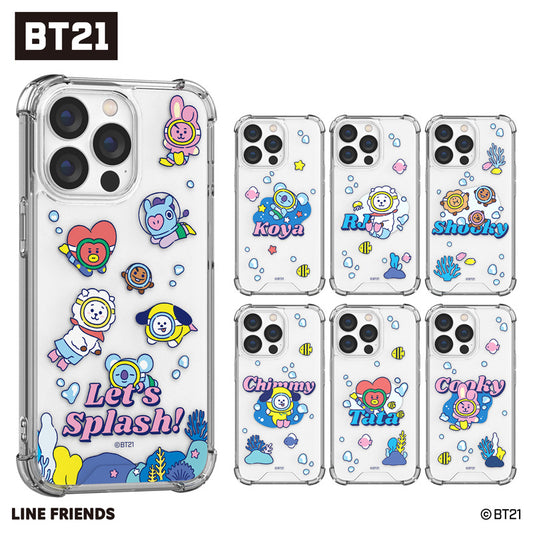 BT21 Let's Splash Clear Air Cushion Reinforced Case Cover