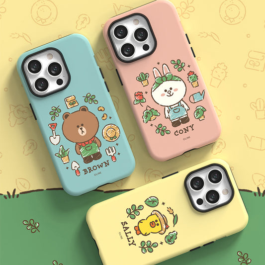 Line Friends Garden MagSafe Dual Layer TPU+PC Shockproof Guard Up Combo Case Cover