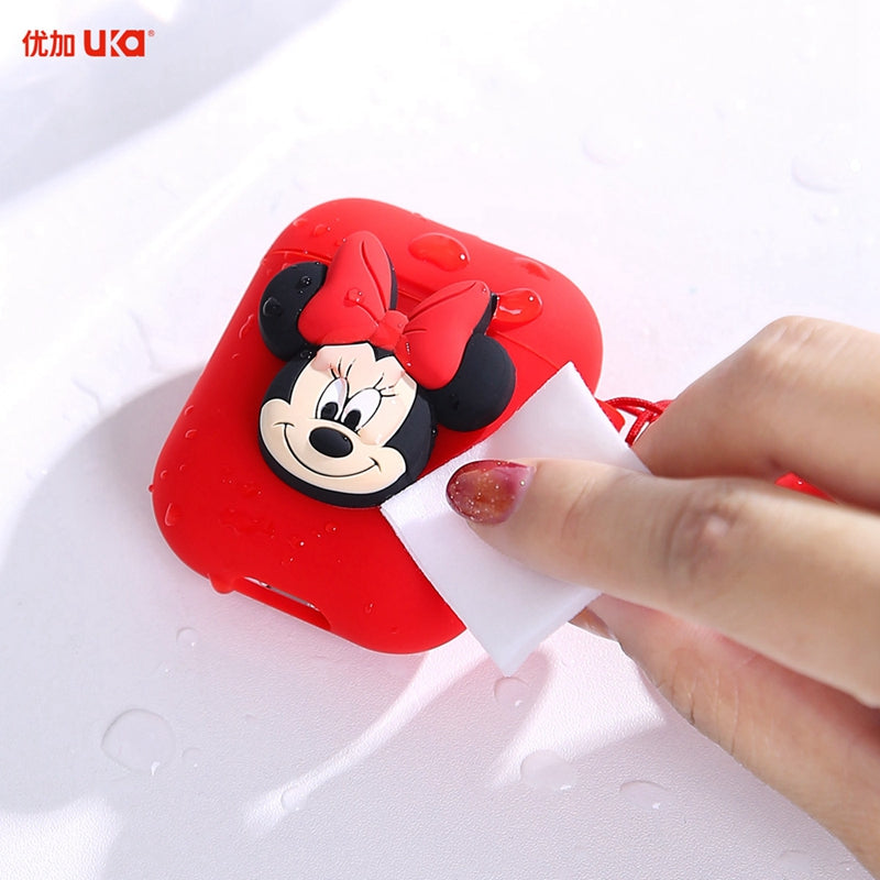 UKA Disney Shockproof Apple AirPods Pro&2&1 Silicone Case Cover with Ring Strap
