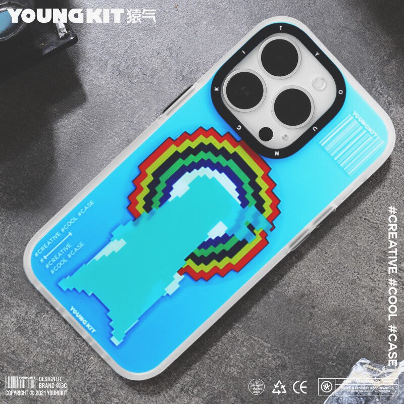 YOUNGKIT Rainbow Rabbit MagSafe Slim Thin Matte Anti-Scratch Back Shockproof Cover Case