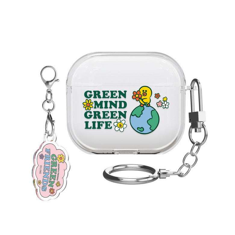 Line Friends Go Green Clear Slim Apple AirPods Case Cover