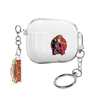 Marvel Comics Badge Clear Slim Apple AirPods Case Cover