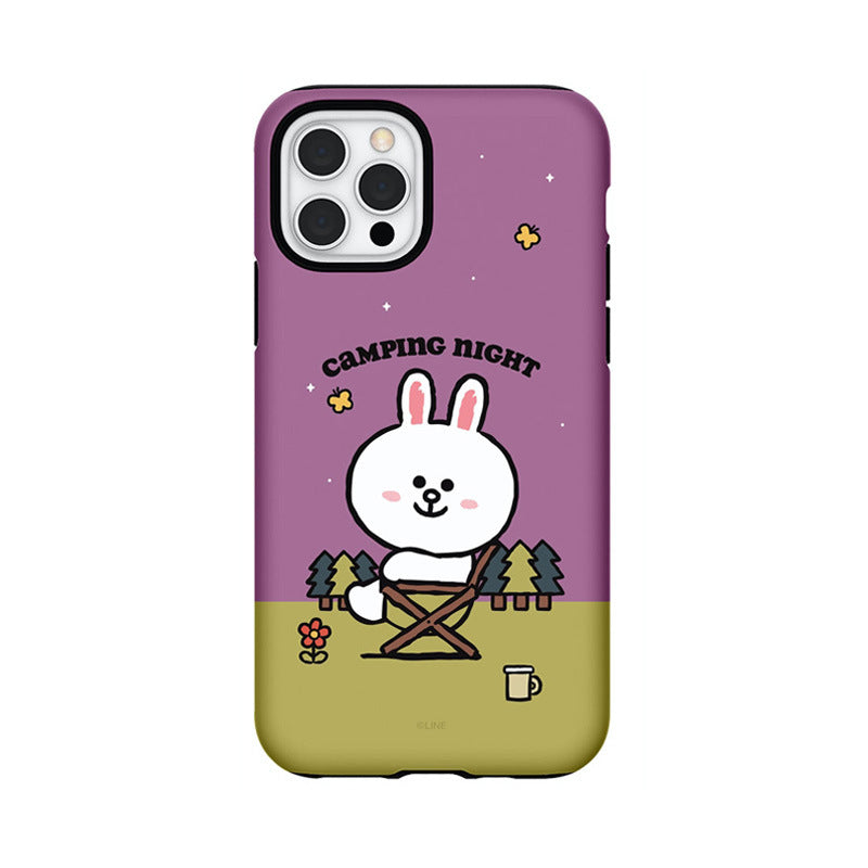 Line Friends Camping Night Dual Layer TPU+PC Shockproof Guard Up Combo Case Cover